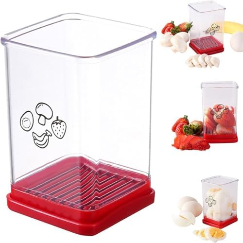 Fruit Slicer, Egg Slicing Cup, Stainless Steel Vegetable Cutting Kitchen Gadget, Kitchen Portable Slicing Tool (1 pcs)