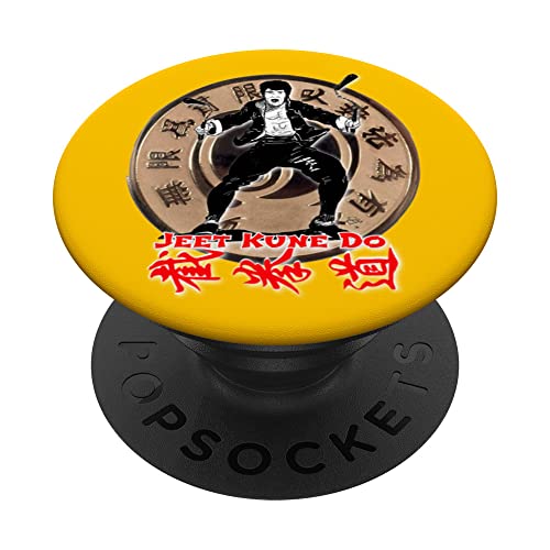 JKD Jeet Kune Do Nunchaku King PopSockets Swappable PopGrip, Black