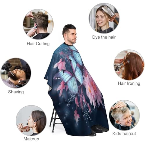 Capa para cortar cabello Butterfly Blossoms 170x144 cm miniatura 3