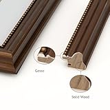 Eitida A4 Real Wood Vintage Picture Frame, Ornate Gold Beaded Inner, Passe-partout for A5 (15x21 cm) Photo, Fine Art or Document, Vertical or Horizontal Display, Brushed Dark Brown - Image 7
