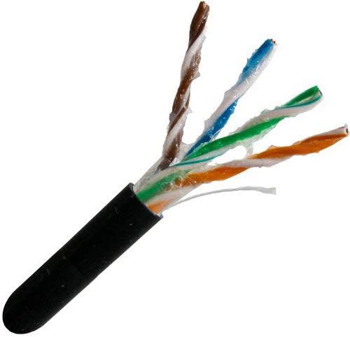 CAT5E Direct Burial Ethernet Cable Gel Filled - Increments of 100ft. - Black