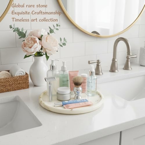 Marmor Marble Perfume Tray Bathroom Tray for Decorative,Candles,Jewelry Stone Vanity Tray,Kitchen Counter Decor and Home Decorative Tray(Calacatta Marble Gold) Jewelry Tray Unique Festival Gifts by Marmor - Image 2
