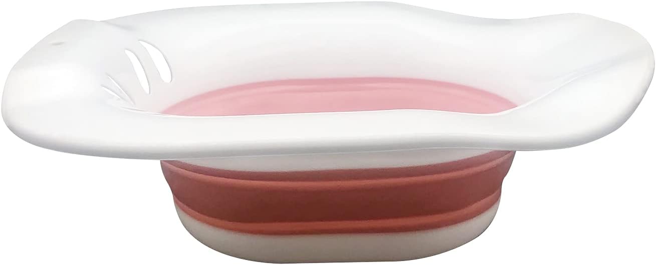 Funmi Foldable Sitz Bath for Toilet & Bidet for Use Over Toilet - Yoni Steam Seat Fits Universal Toilets and Commode - Collapsible Sitz Bath - Pink