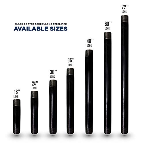 Everflow Supplies Pcbl3460 60" Long Pre-Cut Black Steel Pipe With 3/4" Nominal Size Diameter #TOP4