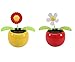Set of 2 Dancing Flowers,1 Red Sunflower in Yellow Pot + 1 White Daisy in Red Pot Solar Toy Flowers Great Holiday Car Dashboard Office Desk Home Decor( KT1)