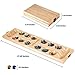 AMEROUS Wooden Mancala Board Game Set - Folding Board - Multi Color Glass Stones - Gift Package - Mancala Instructions, Portable Travel Board Game for Kids and Adults