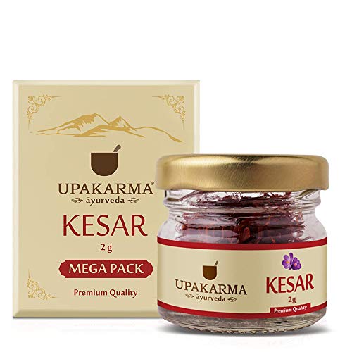 UPAKARMA AYURVEDA Pure, Natural and Finest A++ Grade Kashmiri SAFFRON/ KESAR Threads Non-GMO Verified for Making Paella, Risotto, Persian Tea, Persian Rice, and Golden Milk - 2 Grams(Pack-1)