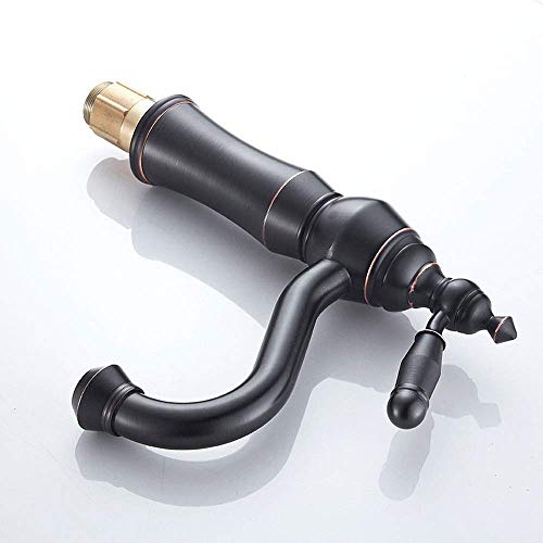 Mitigeur de lavabo rétro en cuivre massif noir antique au design intemporel pour vasque