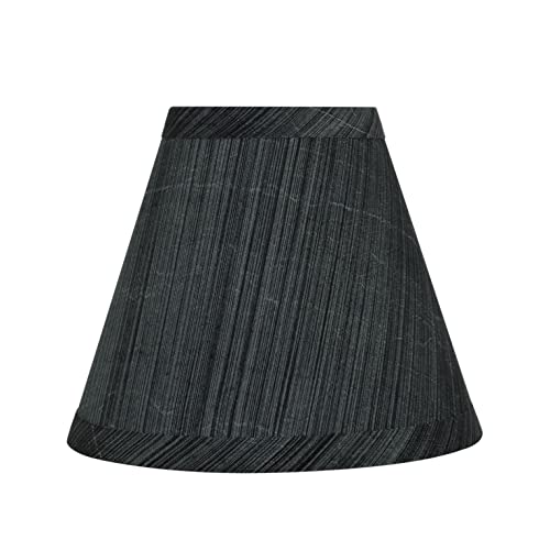 Image of Aspen Creative 32105-2A, Hardback Empire Clip-On Chandelier Lamp Shade, Grey and Black, 3 inch Top x 6 inch Bottom x 5 inch Slant Height, Set of 2