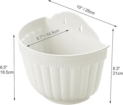 Miniatura 2 de ORIMERC Paquete de 6 macetas verticales para colgar en la pared de 10 pulgadas, para jardín, sala de estar, ventana, colgar en interiores y