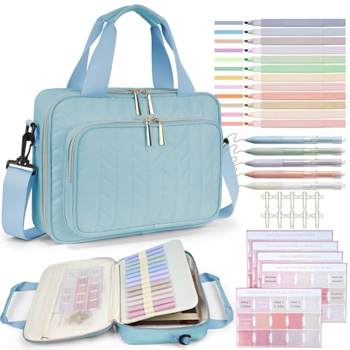 Bible Cover Case for Women,Large Bible Case with Detachable Shoulder Straps,All-in-One Bible Journaling Kit,Carrying Case with Bible Highlighters and Tabs,Mothers Day Christian Gifts for Women