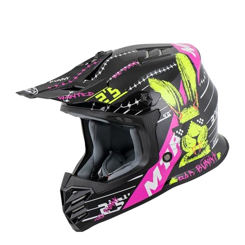 X7B-S Bunny Motocross Helm Kinder Motorradhelm für Kinder Downhill Helm Perfekt Für Motorrad & Mountainbike CE Zertifiziert Robust & Komfortabel YXL