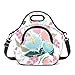 Nuovoware Neoprene Lunch Bag with Dual Pocket, Kids Picnic Travel 2.3L Large Capacity Lunch Box, Keep Food Cooler Warm Long Time Lunch Tote Bag for Boys Girls Kids, Pink Rose