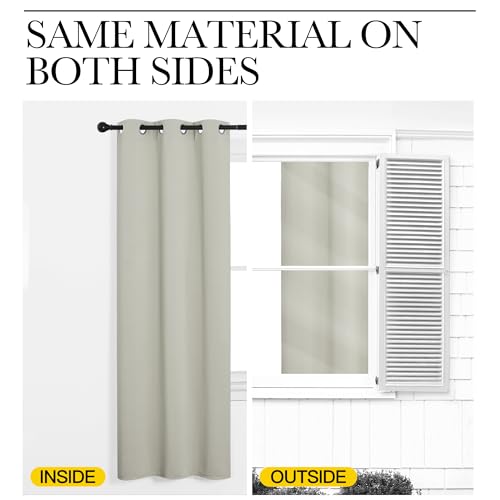 Image of NICETOWN Thermal Insulated Grommet Room Darkening Curtains /Draperies /Panels for Bedroom (Bone White, 2 Panels, W42 x L63 inches)