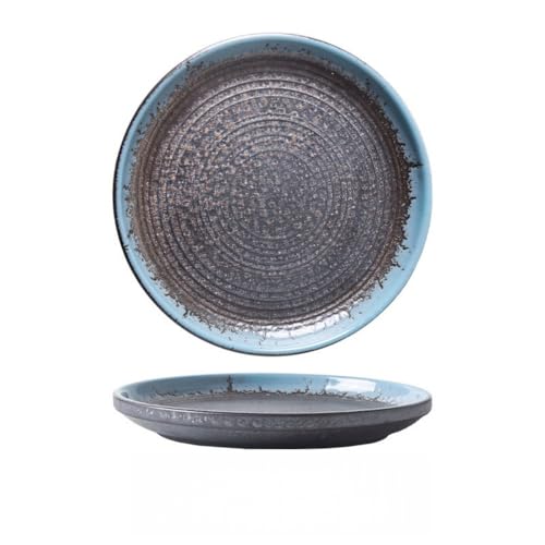 サラダ/パスタ/ステーキ用プレート 大皿・中皿・平皿 刺身/寿司盛り付け台 料理船 和食器 レンジ/オーブン対応耐熱皿 飲食店・レストラン・寿司屋業務用 家庭用も OK 開店祝い・新築祝い・記念日贈り物に最適 (06,8インチ)