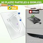 Tempered Glass Cutting Board for Kitchen, 2PCS Clear Chopping Board with Handle (16"x12" & 12"x8"), Scratch Resistant, Heat Resistant, Dishwasher Safe, Non Taxic, Easy to Clean