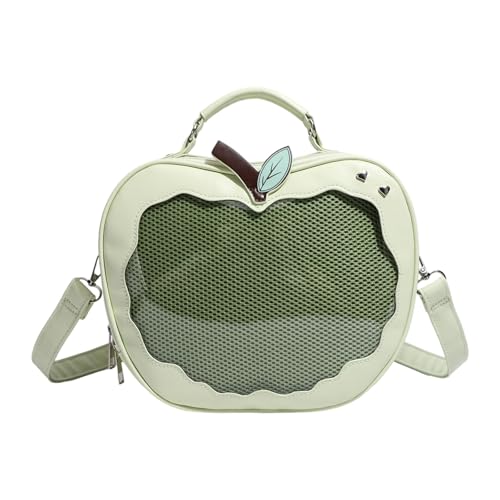 Itabag de PU transparente con forma de fruta y correa ajustable para pines coleccionables