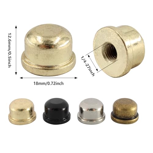 Image of 4PCS Solid Lamp Finials Caps Tapped, Knob On Top of The Harp Lampshade Stand, Harp Lamp Finial Knob, 1 /2 inch Tall, Gold