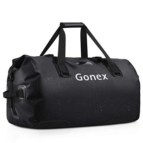 Gonex 80L Extra Large Waterproof Duffle Travel Dry Duffel Bag Ski Boot Bag with Durable Straps and Handles for Snowboard Ski Kayaking Boating, Perfect to Keep Your Gear Safe Black