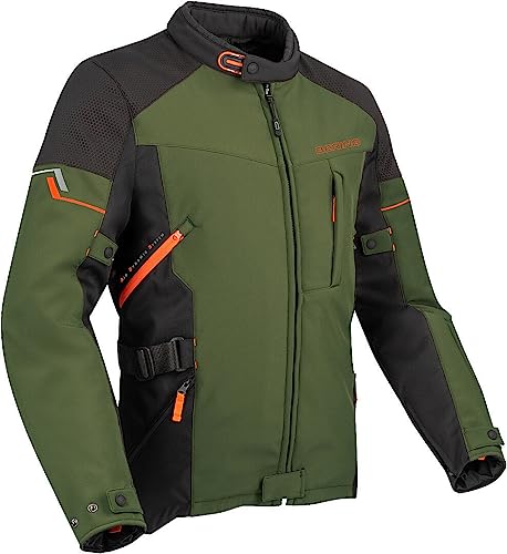 Motorradjacke Cobalt Khaki-Schwarz