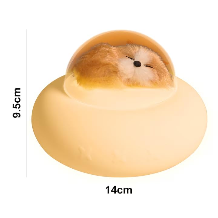 Image of Baby Kids Silicone Night Lamp Light | Cute Night Light Kids Pet Spaceship Bedside Lamp LED Colour Changing Light | Bedroom Table Desk Office Lamp (Dog Design, Pack of 1)