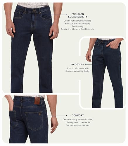 Image of i'sol Men's Loose Baggy Fit Wide Legged Jeans