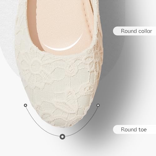Image of Shupua Womens Flats Lace Ballet Flats Dressy Slip On Shoes for Work Wedding