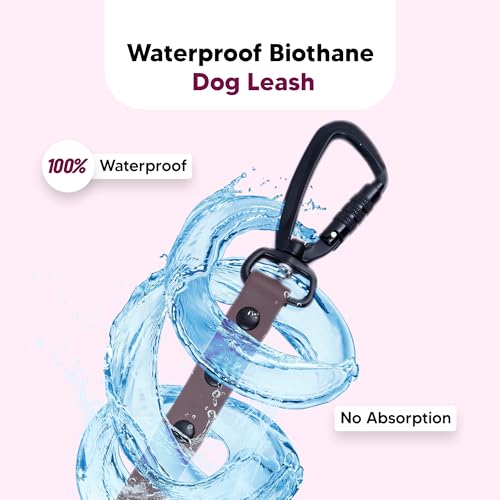 Image of Adil's Biothane Dog Leash - Waterproof Leashes for Dogs, Metal Hook, Adjustable 5ft Length Suitable for Dogs & Puppies, Ideal for Walking, Running & Training (Brown)