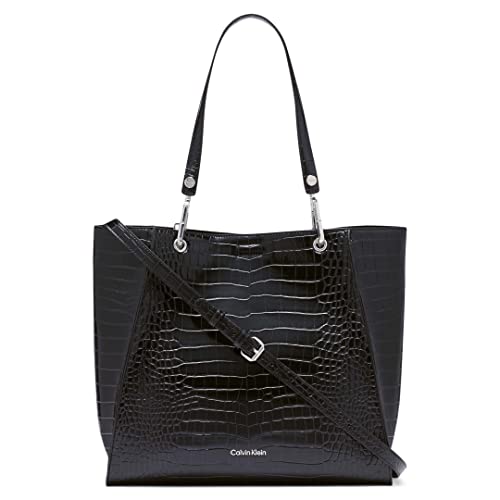 Calvin Klein Reyna North/South Tote, Black Puffy Logo