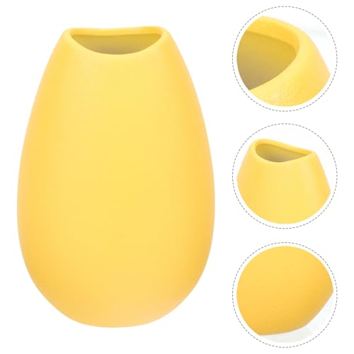 Jarrón de cerámica amarillo floral para decoración mesa chic casa 7