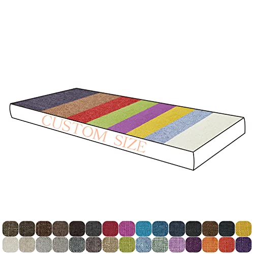 Wyajmoo Bankauflage Bankkissen Bankpolster für Gartenbank Benutzerdefinierte Größe 30 Farben Stuhlkissen mit abnehmbarem Bezug Waschbar Dicke Sitzkissen Auflage für Terrasse Küche Esstisch (Dicke 5CM) Cover