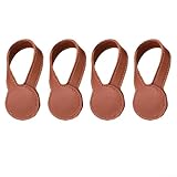 Magnetische Handtuch-Clips aus Leder für Zuhause und Kleidungsänderungen, starker Magnethalter, Braun, 4 Stück