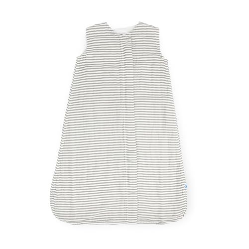 Image of Little Unicorn 12-18 Month Premium Muslin Sleep Sack 1.1 TOG | Soft & Breathable Muslin Cotton for safer sleep | 2 way zipper (Grey Stripe)