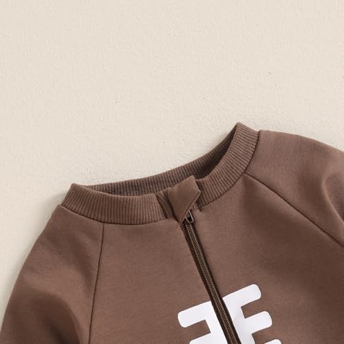 Qiylii Newborn Baby Boys Girls One Piece Football Footies Pajamas Zip-Up Footed Romper Jumpsuit Sleeper Infant Outfits3