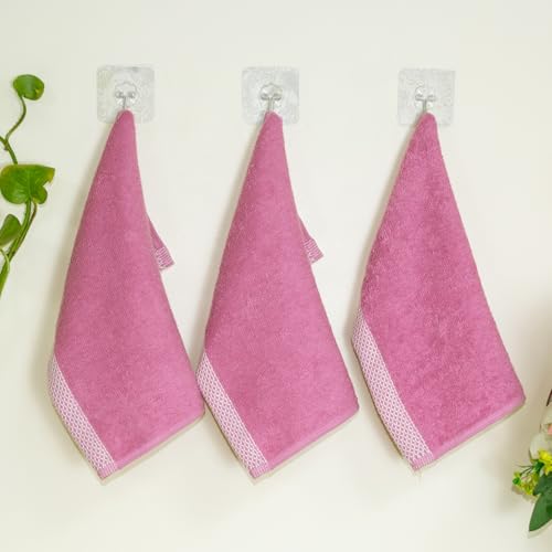 Image of RANGOLI 100% Bamboo Face Towel Set of 3, 500 GSM, Quick Dry Towels for Face, Gym, Travel, Ultra Soft Highly Absorbent, 30Cm X 30Cm, Purple