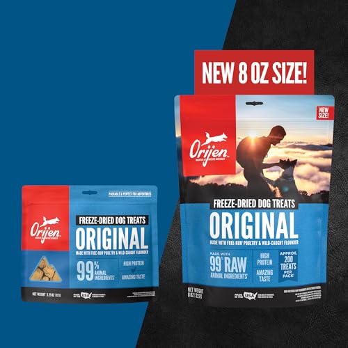 ORIJEN Grain Free High Protein Freeze Dried Dog Treats Original Recipe 3.25oz Bag
