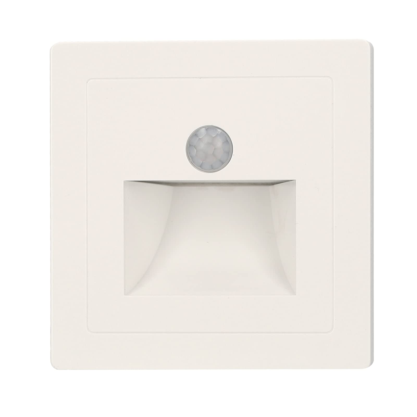 OUNAStair Light,Motion Sensor Step Light Wired Indoor Motion Activated Footlight LED Stair Light Auto Control Lamp De Light LED Wall Lights for Stairway Porch Corridor Corner (AC 220V, White)