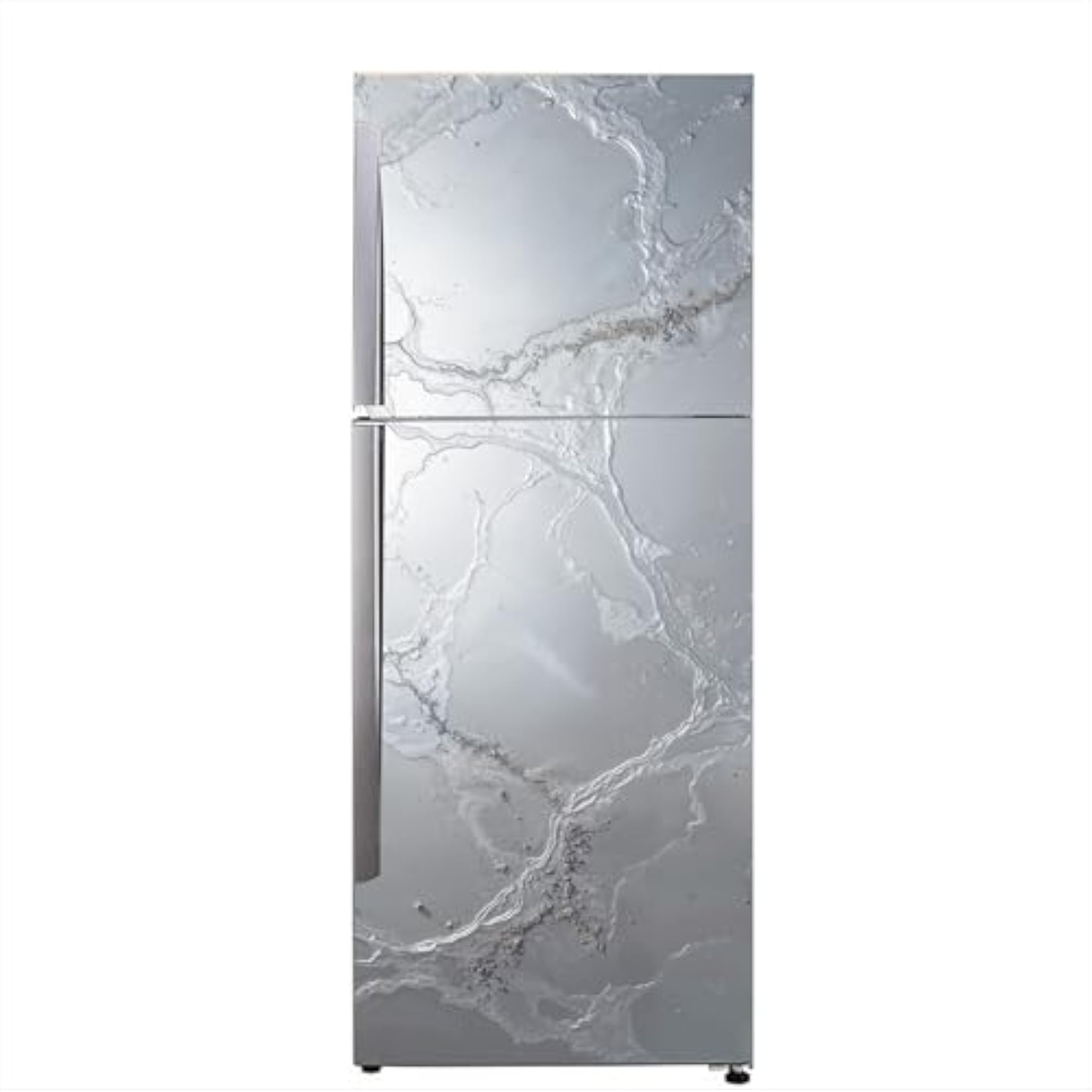 Refrigerator Door Sticker, Grey Marble Pattern