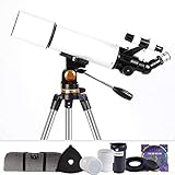 【Juguete de aprendizaje educativo】: el catalejo astronómico espacial con un diámetro de objetivo de 80 mm proporciona una calidad de imagen brillante y un alto poder de aumento. Telescopio perfecto para niños y principiantes en astronomía para explorar el cielo de estrellas.