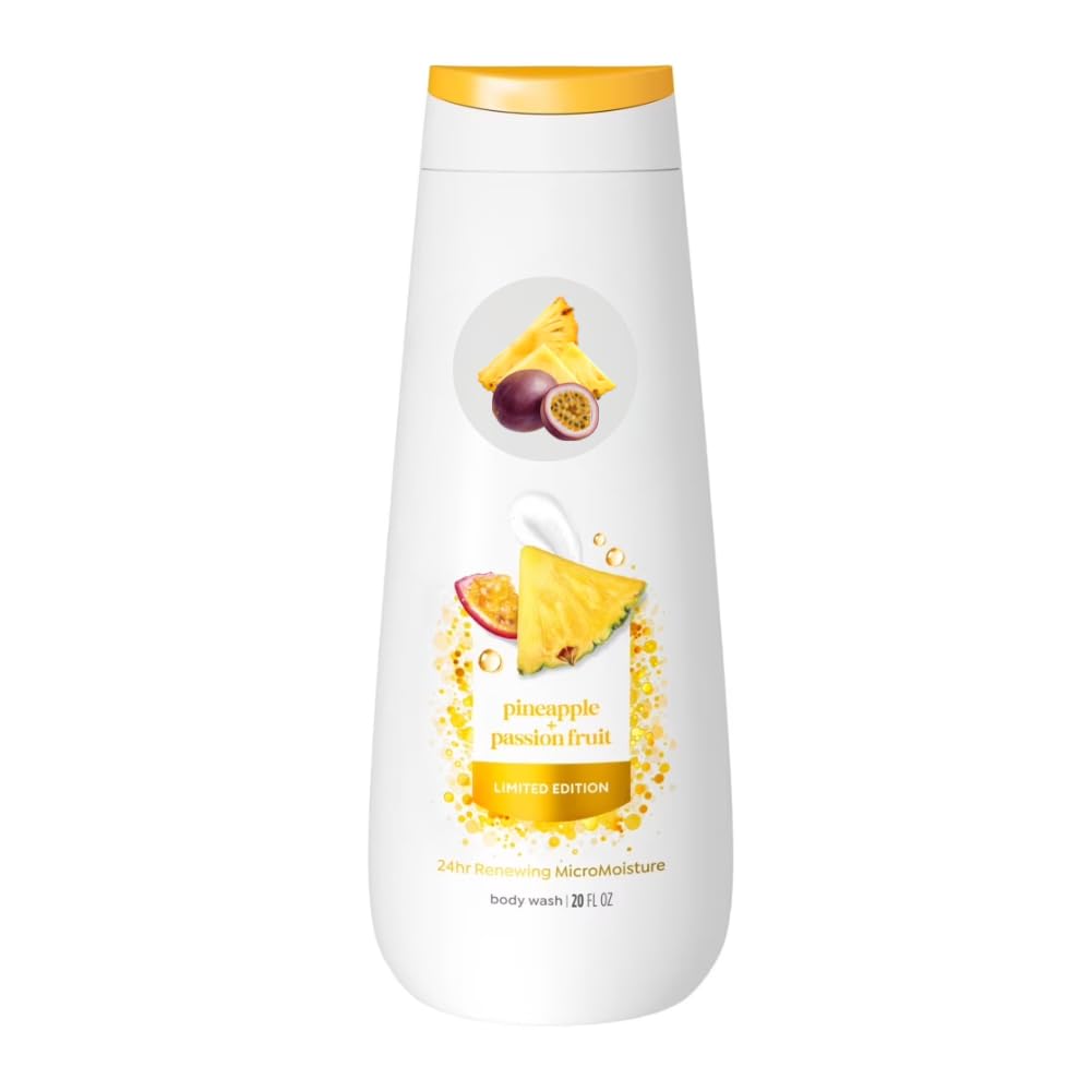 Pineapple Passionfruit Body Wash 20 fl oz Tropical Scent Shower Gel for Daily Cleansing Rich Lather Formula Refreshing
