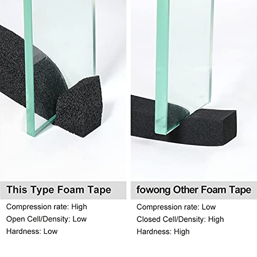 Fowong Air Conditioner Foam Gasket Seal, 2" W X 1" T X 6.5' L, Thick Window Insulation Seal Low Density Foam Strip Shock-Absorbing Anti-Vibration, 1 Roll X 6.5 Ft #TOP4