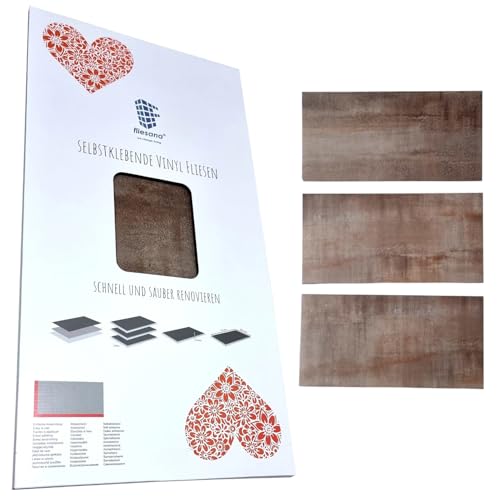 Fliesana Selbstklebende Wand- und Bodenfliesen | 3 Stück | 61 x 30,5 cm |...