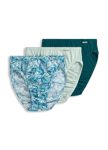 Image of Jockey Women's Underwear Elance French Cut - 3 Pack, Subtle Mint /Placid Blue Palm /Deep Lagoon, 7