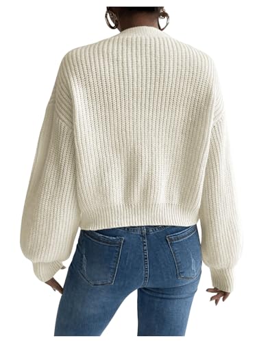 SHENHE Women's Cardigan Sweater Casual Button Down Long Sleeve V Neck Knitwear Cardigan Top2