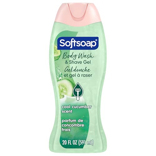 Softsoap Moisturizing Body Wash and Shave Gel For Softer Feeling Skin Helps Razor Glide Cool Cucumber Scent 20 fl oz