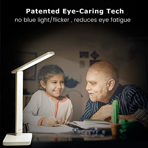 GOMYHOM LED Desk Lamp, Dimmable Eye-Protecting Table Lamp with USB Charging Port, 5 Lighting Modes with 10 Brightness Levels, Collapsible LED Desk Light for Home Office, Study, Bedroom (White)… - Image 7