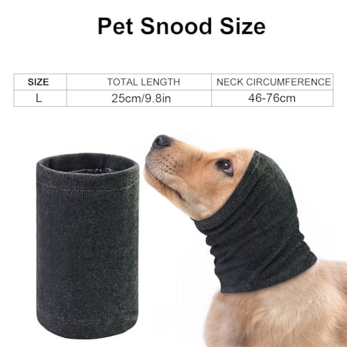 Ohrenschutz Hund, Beruhigende Ohrenschützer für Hunde, Waschbare Hundeloop, Schallschutz für Katze, Haustier Ohrenklappe, Lärmschutz Hundegehörschutz Ohrstöpsel für Warmhalten Feuerwerk, L(46-76CM)