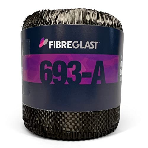 Fibre Glast Carbon Fiber Graphite Fabric, 3 inch Wide – High-Strength Lightweight Waterproof Aerodynamic Cloth Roll for Car, Air, Boat Repairs – Epoxy-Resin Compatible Fabric, 6 Oz, 10 Yards