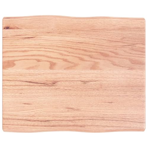 vidaXL Solid Oak Wood Live Edge Table Top Light Brown