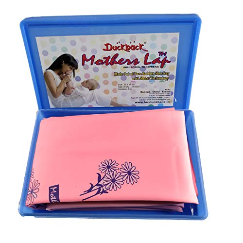 Image of Duckback Soft Pure Rubber Printed Waterproof Mattress Protector Cot Sheet for Single Size Bed (Pink , 90 cm x 90 cm) Pack of 1